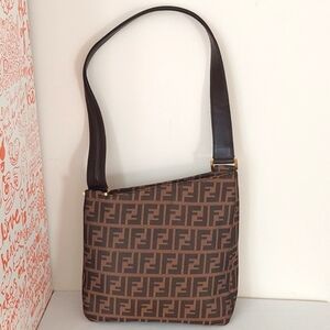 Vintage Fendi Canvas Shoulder Bag